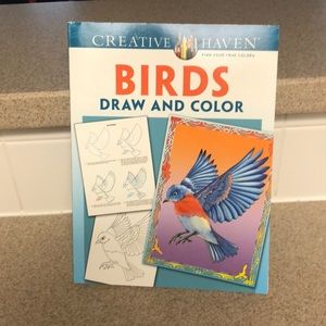 BIRDS draw and color book